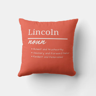 Almofada Lincoln, Definição de Nome Personalizado Menino