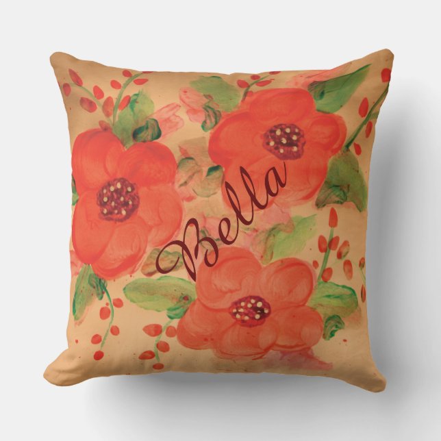 Almofada Linda Barn Red Floral (Frente)