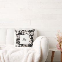 Linda cor preta e sépia clara floral