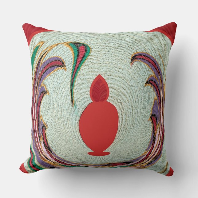 Almofada Linda cor vermelha, branca, roxa e verde (Frente)