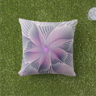 Almofada Linda Flor Rosa Arte Abstrato Fractal Moderno