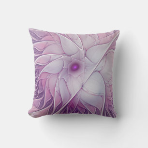 Almofada Linda Flor Rosa Moderna Abstrato, Arte Fractal