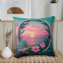 Linda Flor Tropical Rosa-Teal Solar