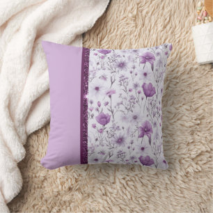 Almofada Linda lavanda e floral rosa