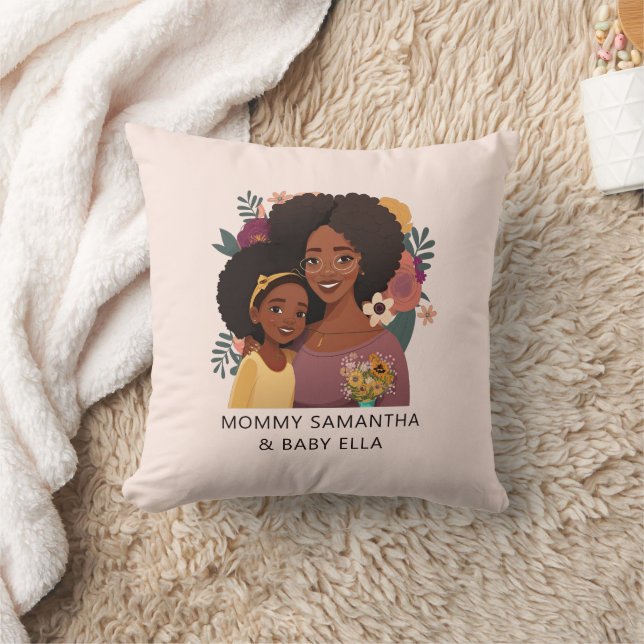 Almofada Linda mãe negra e filha (15) (Cobertor)