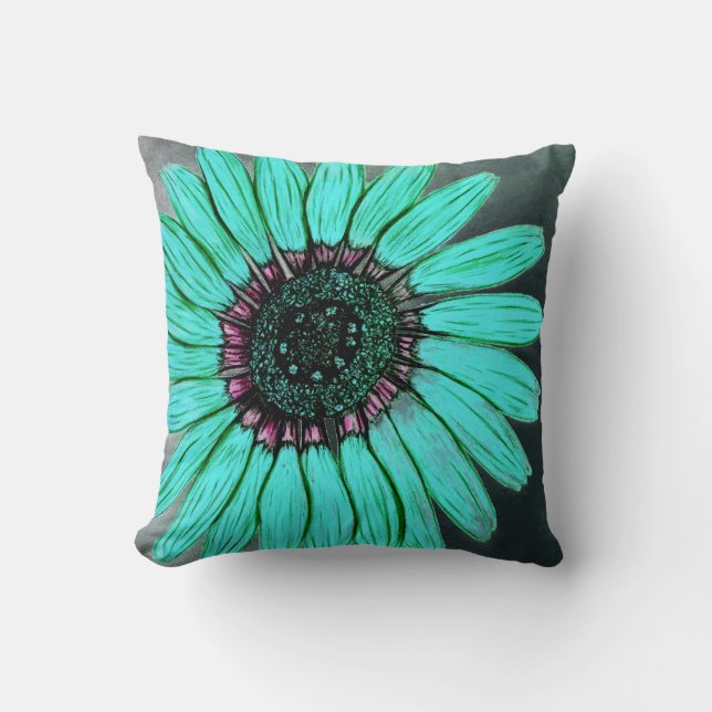 Almofada Linda mão esboçada Flor (Frente)