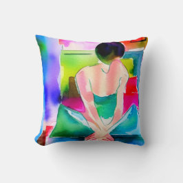 Almofada Linda Mulher de Aquarela