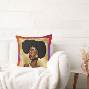 Almofada Linda Mulher Estilo Afrocêntrica