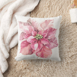 Almofada Linda Poinsettia de Natal Rosa
