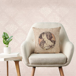 Almofada Linda Vintage Mulher com Pérolas Faux e rendas