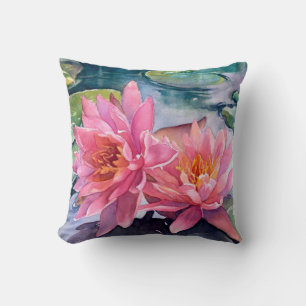 Almofada Lindas Flores De Aquarela Rosa De Bela Arte
