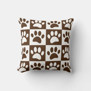 Almofada Lindas Impressões de Patas de Desenho Animado Xadr