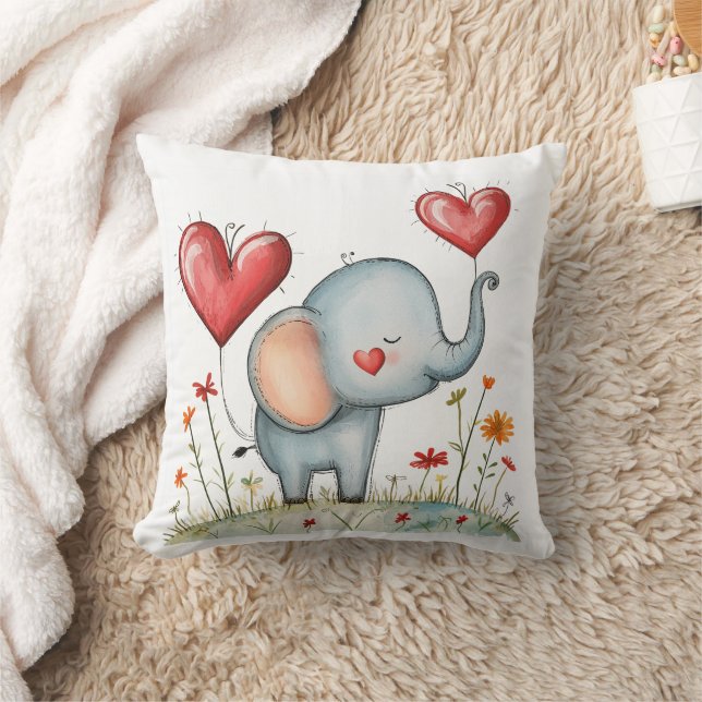 Almofada lindo bebê elefante pintado (Cobertor)