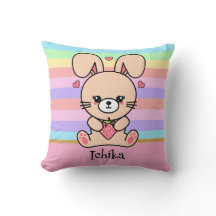 Lindo Coelho Kawaii Pastel Listrado