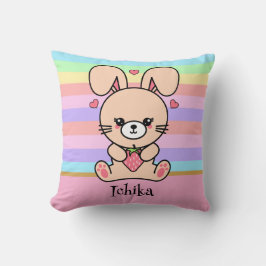 Almofada Lindo Coelho Kawaii Pastel Listrado