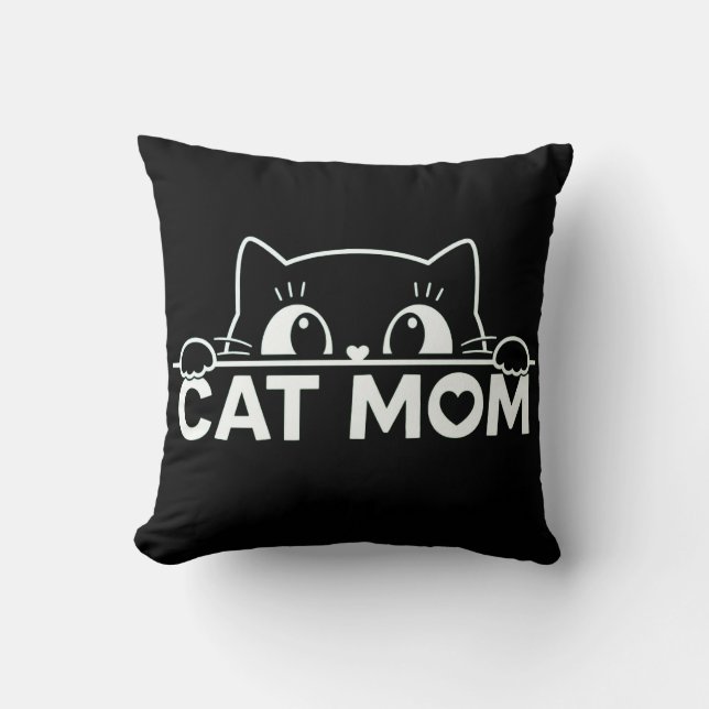 Almofada Lindo design simples para mulheres amantes de gato (Frente)