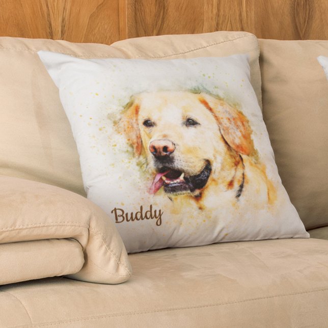 Almofada Lindo Labrador Amarelo Personalizado Customizado (Criador carregado)