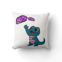 Lindo Lagarto de Desenho Animado Azul Claro Alcanç