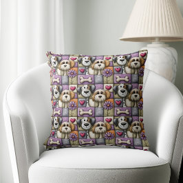 Almofada Lindo Modelo de Cachorro em Patchwork