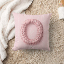 Lindo monograma inicial O em crochê rosa boho