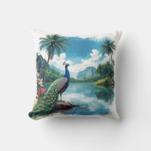 Lindo Pavão em um Paraíso Tropical