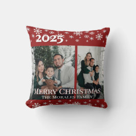 Almofada Lindo Presente de Natal com 2 Fotos Vermelhas para