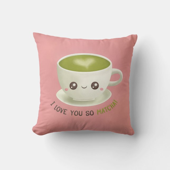 Almofada Lindo Travesseiro de Lançamento de Puns de Matcha  (Frente)