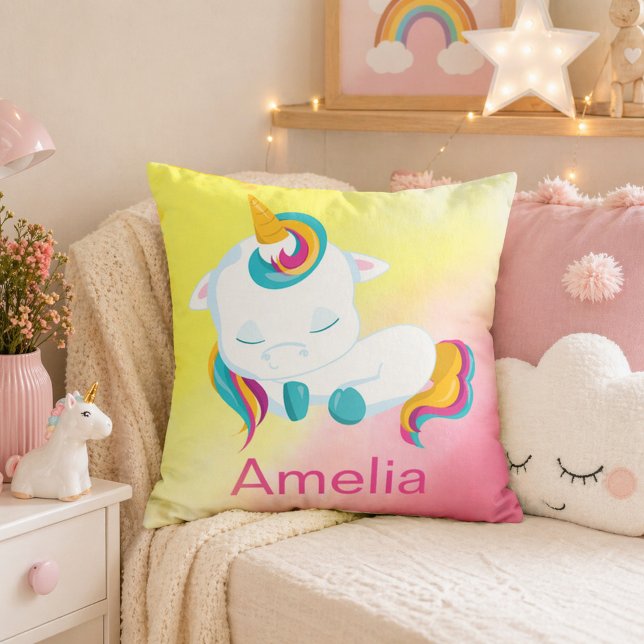 Almofada Lindo Unicórnio Kawaii (Criador carregado)