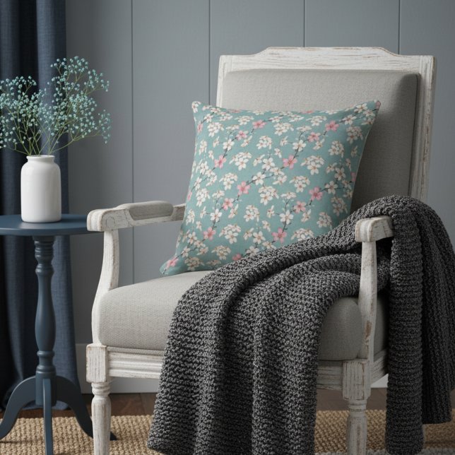 Almofada Lindos Rustic Vintage Cherry Blossoms (Criador carregado)