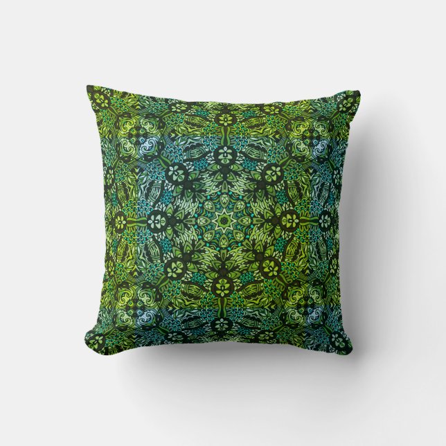 Almofada Lindos Verdes E Blues Mandala (Frente)