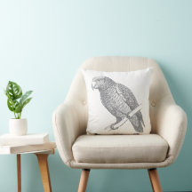 Line Art of Parrot (Gray) Fine Art