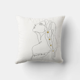 Almofada Line Art of Woman Bloom where you are