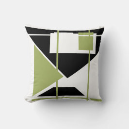 Almofada LInes - Quadrados de aparência preto-oliva