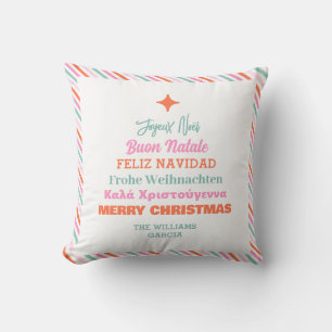 Almofada Línguas Modernas Feliz Travesseiro decorativo de N