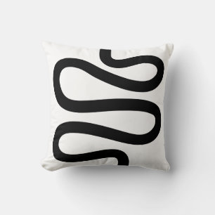 Almofada Linha Curva - Preto em Branco