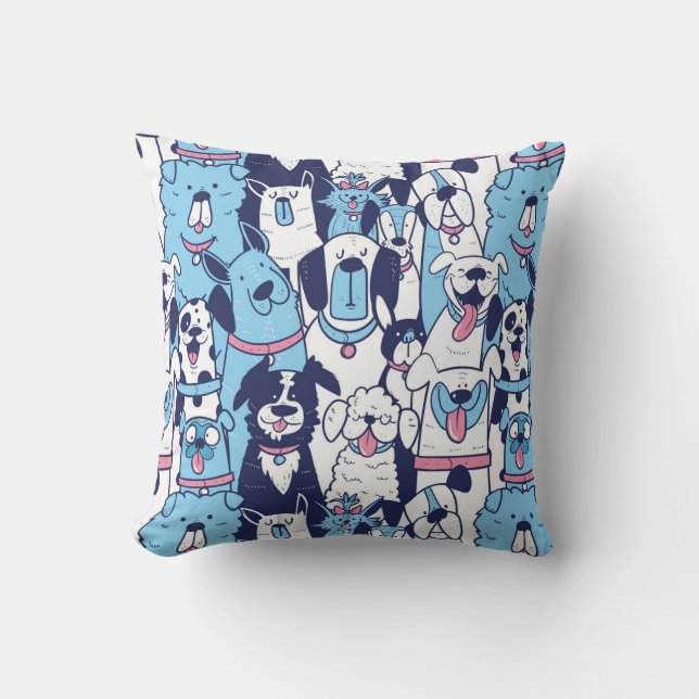 Almofada Linha De Água Desenho Cão Cachorro Puppia Arte Ani (Frente)