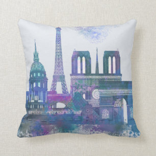 Almofada Linha do Céu de Paris - Azul-Cria