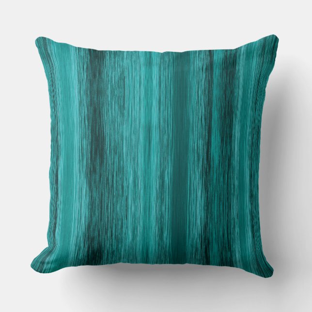 Almofada Linha Misturada de Teal com Abstrato moderna com f (Frente)