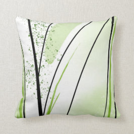 Almofada Linha Preta Verde Abstrato