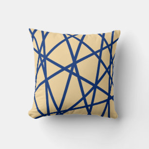Almofada Linhas Abstratas Geométricas Modernas Rosa Azul Pa