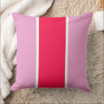 Almofada Linhas brancas e rosas, cor-de-rosa<br><div class="desc">Travesseiro decorativo de rosa rosa, vermelho e branco.</div>