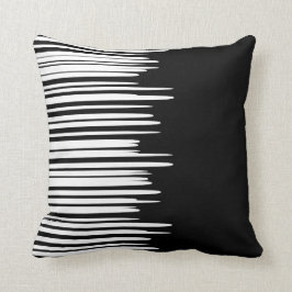 Almofada Linhas Brancas Negra Modernas