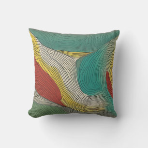 Almofada Linhas de cores modernas, abstrato e dinâmicas