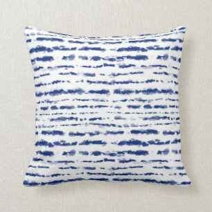 Almofada Linhas do Indigo Japonês Shibori Padrão Duplo La