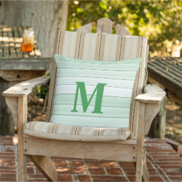 Almofada Linhas Mint Green Stripes Minimalistas Modernas de