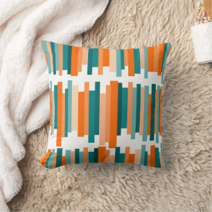 Almofada Linhas revestidas - Teal e Laranja