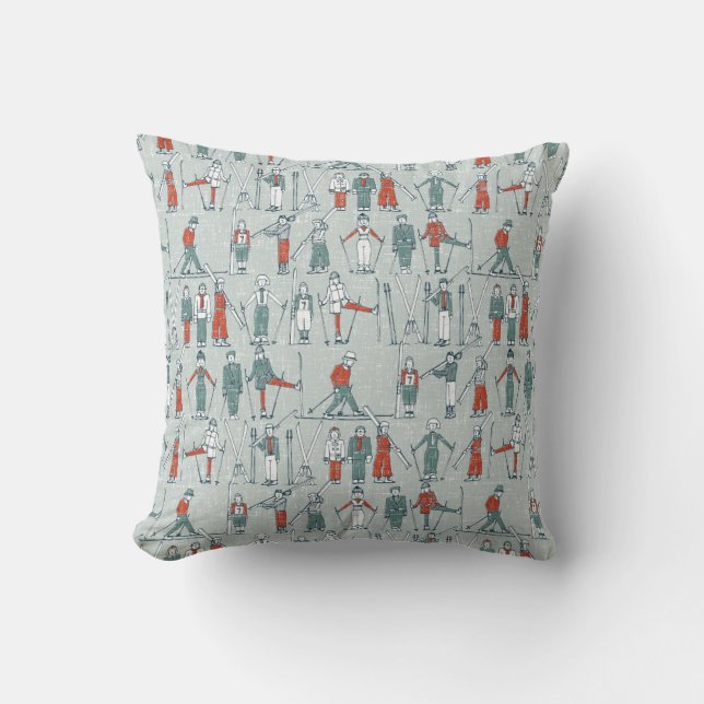 Almofada linho do esqui do vintage (Frente)