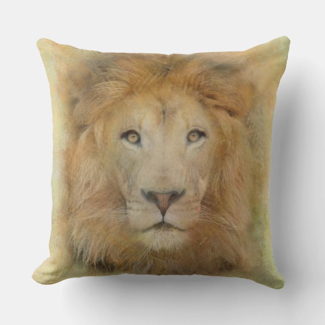 Almofada Lion Afro Wildlife Portraje Stainle (Frente)