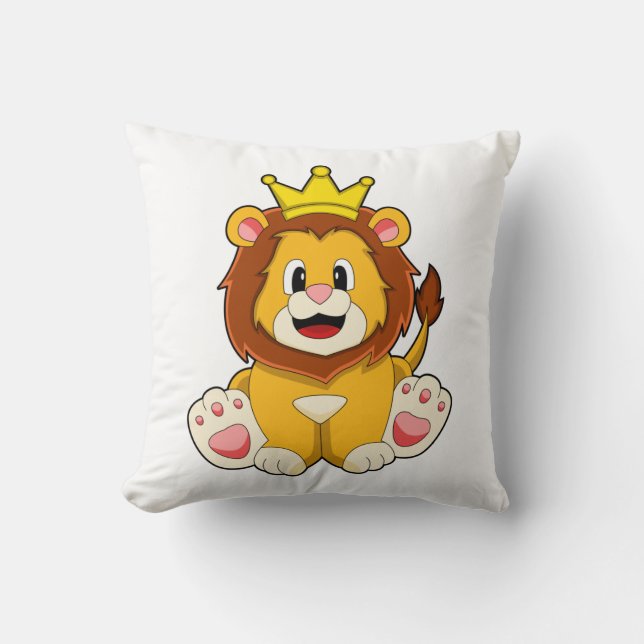 Almofada Lion as King with Crown (Frente)