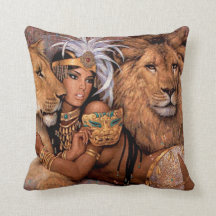 Lion Deusa Travesseiro Egípcio Princesa